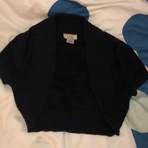 Black short sleeve cardigan